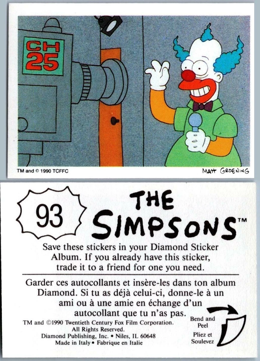 Lot De 10 Pochettes D'autocollants Panini Les Simpson - Century Fox 1991, Scellées, Rare
