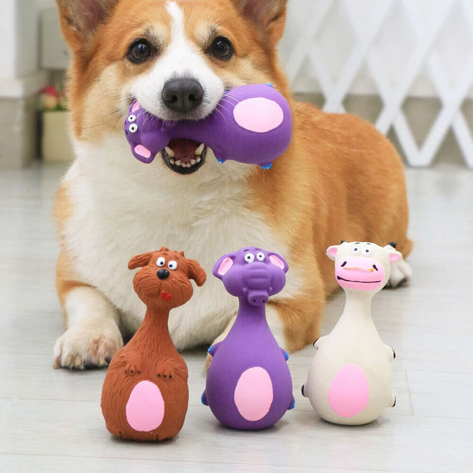4PCS Interactive Chew Toys for Dogs Pet Indestructible Stuffed Squeaky Sound Toy - image 3 of 4