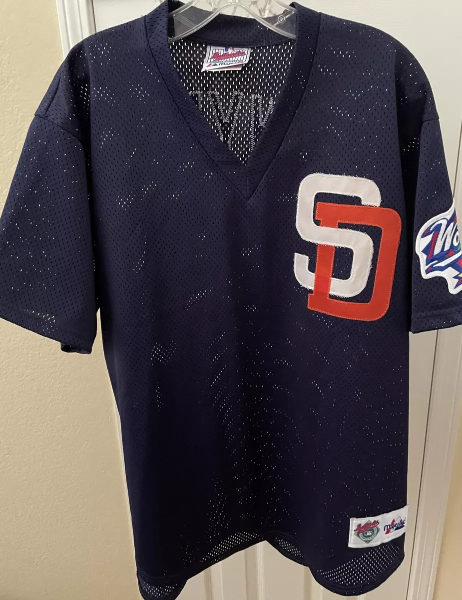 SAN DIEGO PADRES MAJESTIC AUTHENTIC BLUE BATTING PRACTICE BP JERSEY SIZE XL