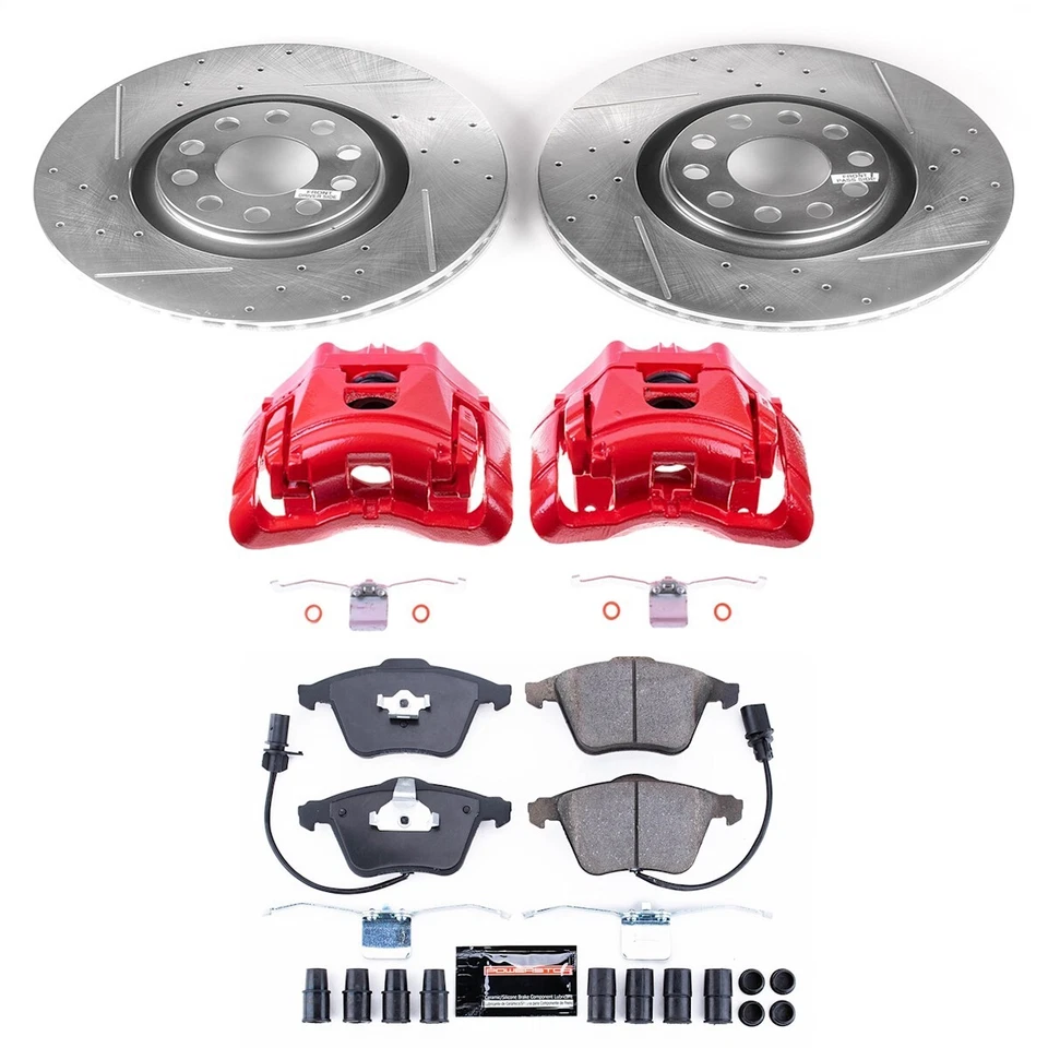 KC2990 Powerstop Juego de frenos de 2 ruedas con pinzas delanteras para Audi A4 Quattro Foto 2 de 4