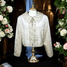 Vintage Victor Costa Evening Cream Jacket Embroidered with Rhinestones Size XL