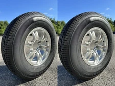 2PCS Arisun ST235/80/16 10PR on 16x6 6x5.5 Silver Machine Faced Aluminum Wheel