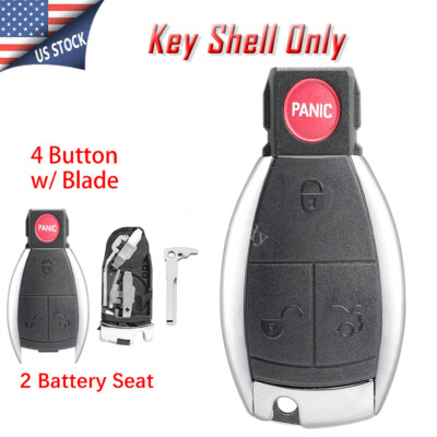 For Mercedes Benz E C R CL GL SLK 4 Button Remote Key Fob Shell Case Blank Blade