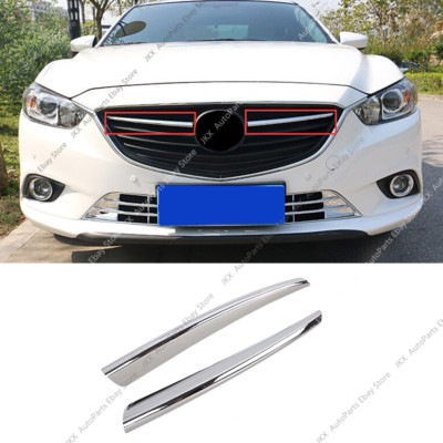 2x Plating Front Bumper Middle Grille Trim Refit k For Mazda 6