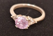 Ladies .925 Sterling Silver Ring Light Purple Stone