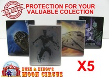 5x 4K UHD STEELBOOK NO J-CARD SIZE 4K3 - CLEAR PLASTIC BOX PROTECTORS SLEEVE