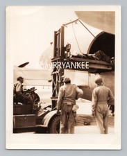 Original WW2 Type-1 USMC IWO JIMA Photo EVACUATING WOUNDED MARINES with FORKLIFT