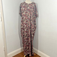Handmade Kaftan Maxi Dress Womens OS Floral Rayon Caftan Kimono Boho Beachy
