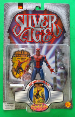 Marvel SILVER AGE SPIDER-MAN Toy Biz 1999 MOC Previews Exclusive