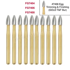 Dental Tungsten Carbide Burs Trimming & Finishing Egg Football FG 7404 7406 7408