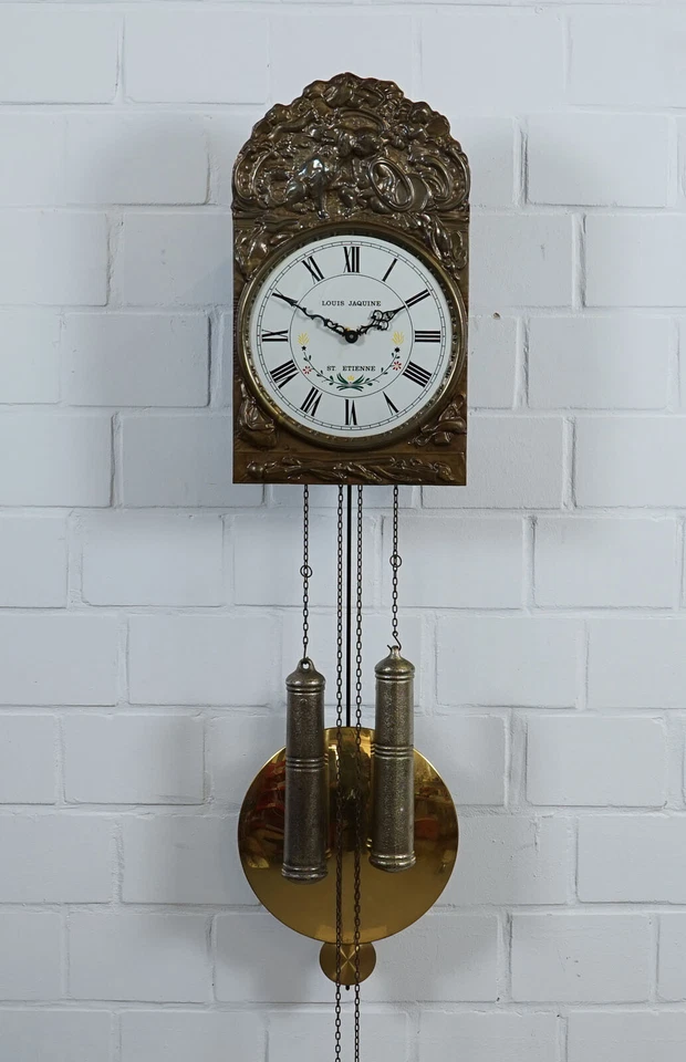 elegant Comtoise pendulum wall clock with half hour strike on bell Kieninger ... - Image 2 of 4