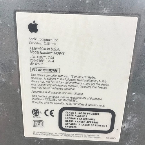Vintage Apple Power Macintosh 7200/120 PowerPC Computer M3979 1995 (Untested) - Picture 10 of 10