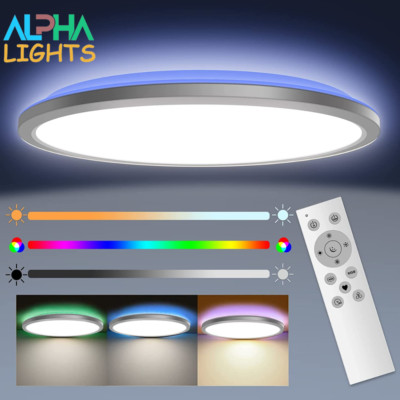 24W RGB LED Deckenleuchte mit Fernbedienung - Farbwechsel Unterputz Stimmungslampe