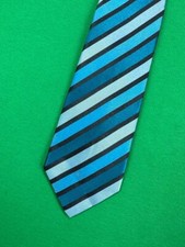BCBG Attitude 100 Silk Neck Tie Blue Striped Hand Made