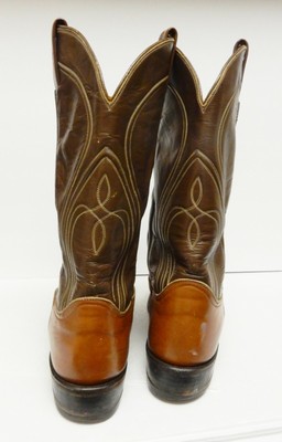 VTG Tony Lama (?) Western Cowboy Boots 2 Tone Leather 4105  display picture 1