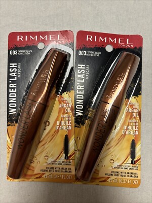2-Rimmel London Wonderful Wonder'lash Mascara #003 Extreme Black New