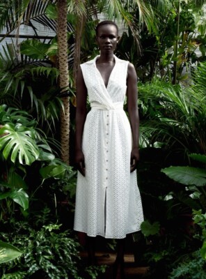 ZARA NWT WOMAN SS24 OPENWORK EMBROIDERED MIDI DRESS WHITE