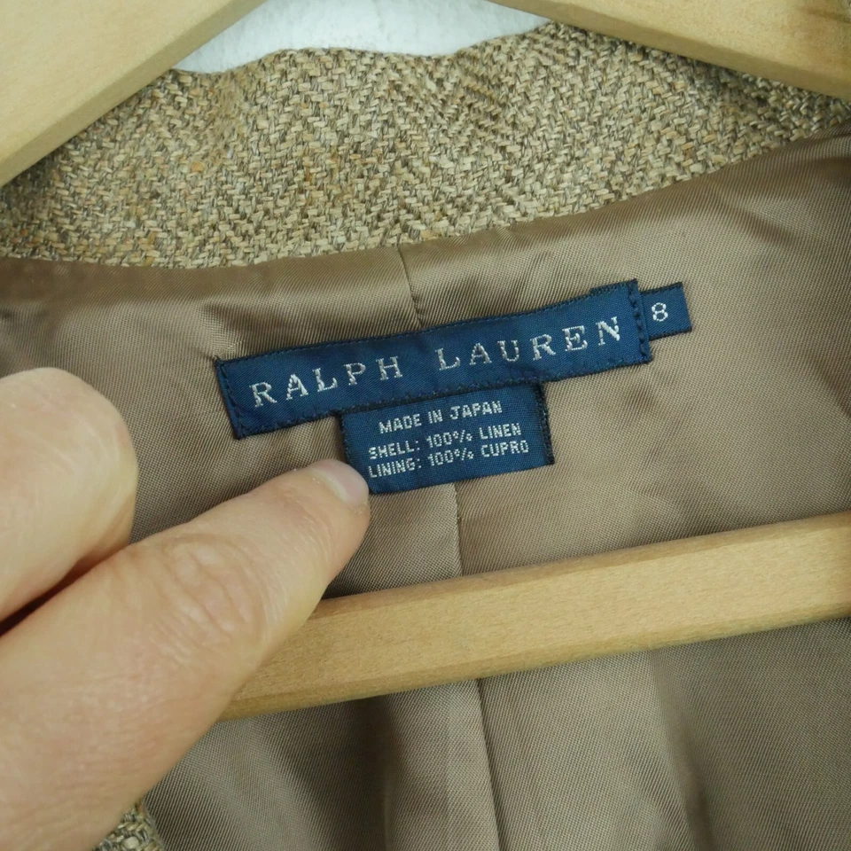 Blazer Ralph Lauren para mujer 8 100 % lino Japón Preppy Heritage tranquilo lujo de colección Foto 2 de 4