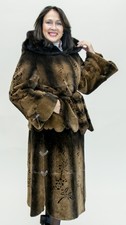 Clearance! Gorgeous And Unique Sheared Rex Rabbit Coat/jacket With Mink Fur Trim