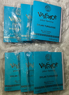6 Versace Dylan Turquoise Pour Femme Eau de Toilette 0.15 Oz 5mL TOTAL Fragrance