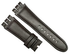 23mm Genuine Leather, Brown Plain Replacement Watch Band for SWATCH Watches