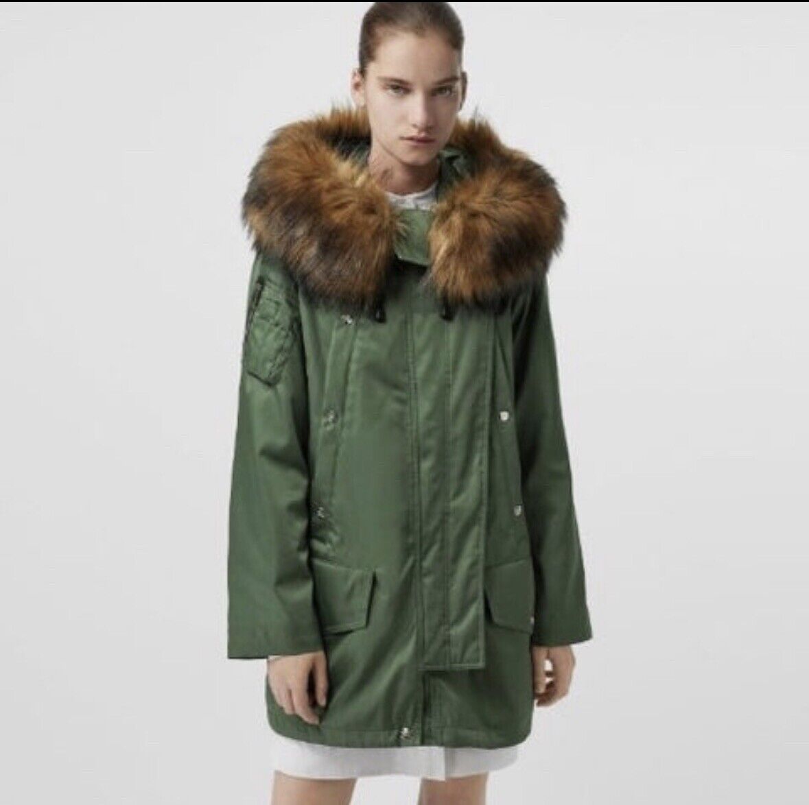 Burberry★素敵!Lanfair Puffer Parka Coat W/Removable Wamer Burberry Lanfair Women Puffer Parka Jacket Coat 3 in 1 Green
