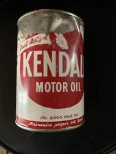 KENDALL Motor Oil One Quart Metal Can EMPTY
