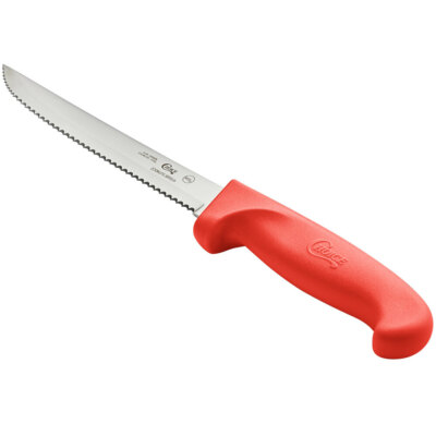 Choice 6'' Serrated Edge Utility Knife with Red Handle