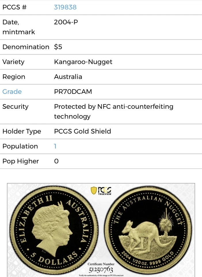 2004 Australian Mini Outback PR70 POP 1 Proof Set • Gold Silver & Platinum Coin - Image 3 of 4