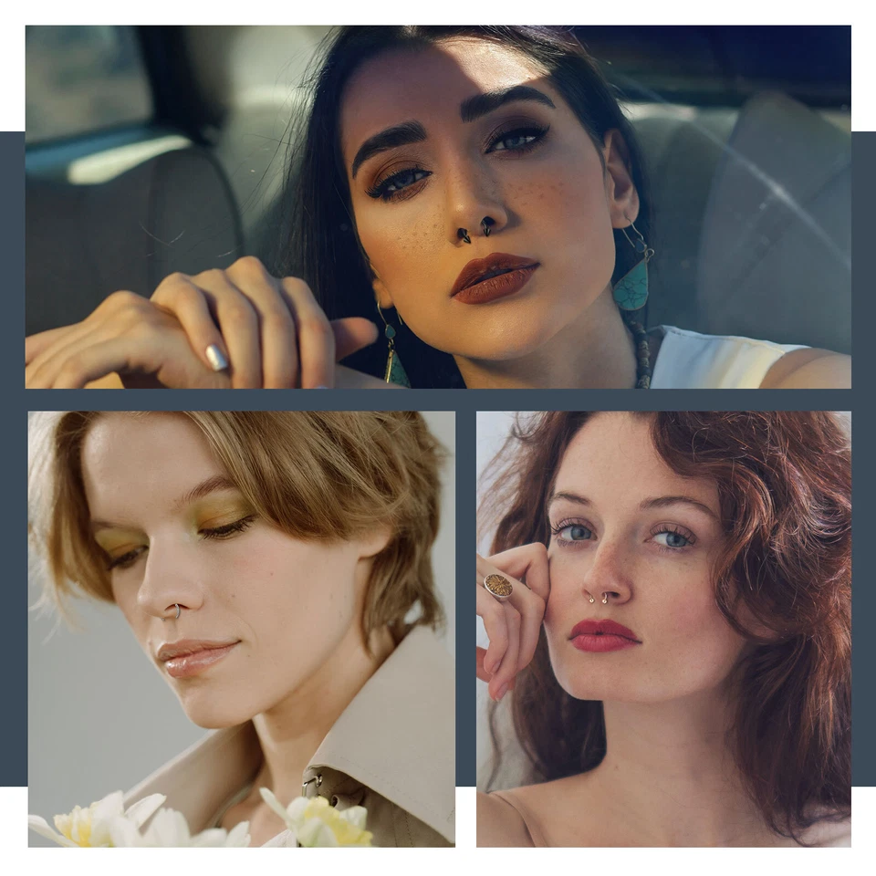 5-24 ШТ. Подкова Перегородка Кольцо Стальной Нос Обруч Хрящ Серьги Фиксатор 14G 16G - Изображение 2 из 4