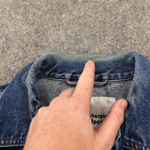 Vintage Masterpiece Apparel Jacket Mens Medium Blue Denim Trucker Jean - Picture 6 of 9