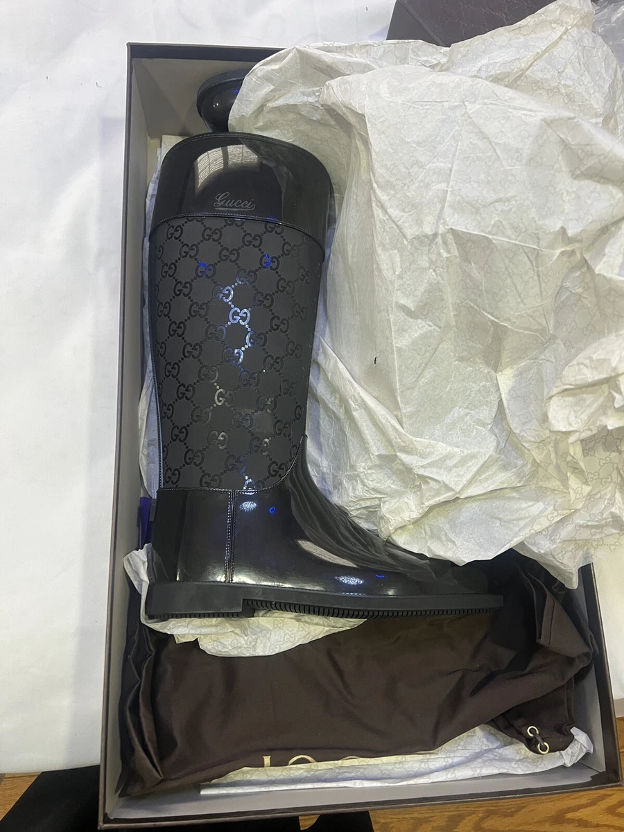 Gucci Monogram Guccissima Rain Boots (Size 36 ）