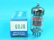 PHILCO BY SYLVANIA  6DJ8 ECC88  TUBE 1963 PLATINUM SINGLE SWEET TONE