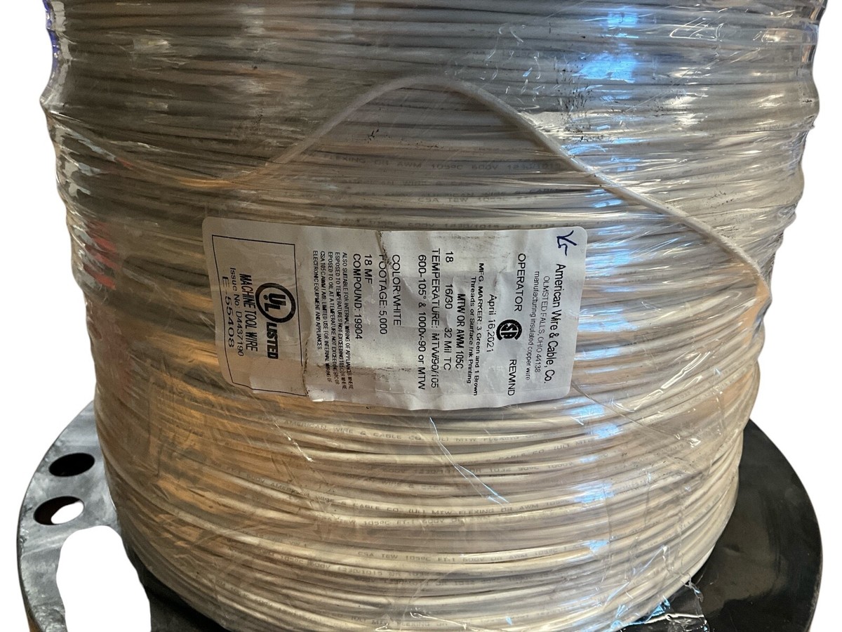 Omni Cable L718ST-02 Stranded Copper MTW Hook-Up Wire 18-AWG White