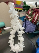 Fabric White Hawaiian Lei New!!!