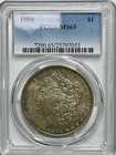 1904 Morgan Dollar PCGS MS65 Iridescent Champagne, Russet, Cobalt, Magenta