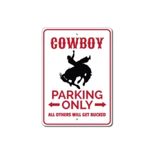 Custom Cowboy Parking Only Sign Personalized Profession Aluminum Metal Sign