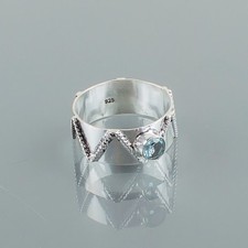 Blue Topaz Gemstone 925 Sterling Ring Handmade Jewelry Ring For Gift