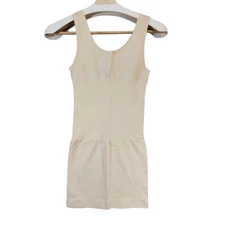 Shapewear for Women Tank Dress Tummy Control Scoop Neck Stretch Nude Beige Sz S