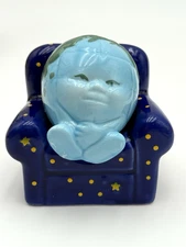 Vintage Clay Art Earth & Stars Easy Overstuffed Chair Salt & Pepper Shakers