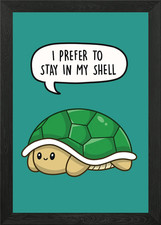 Introverted Turtle Shell Framed Wall Art Poster Canvas Print Picture