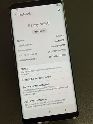 Samsung Galaxy Note 8 N950F 64GB NUR Mainboard Motherboard Hauptplatenne