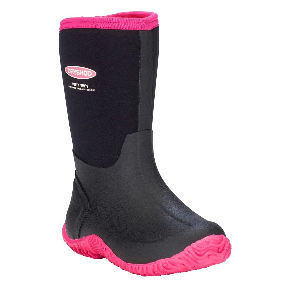 Dryshod Tuffy Kid's Waterproof Sport Boots Black/Pink (TUF-KD-PN-Y)