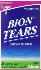 2 Pack Bion Tears Lubricant Eye Drops Single Use Vials 56 Count