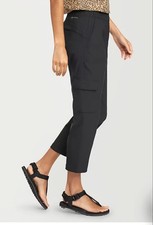 NWT Eddie Bauer Pants Crop Rainier Pull-On Cargo Elastic Waist WOMEN'S 2