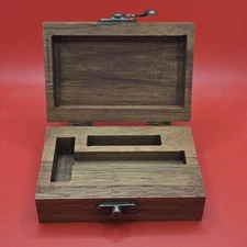Hand-Crafted Safety Razor Storage Case. New. Solid Teak Wood
