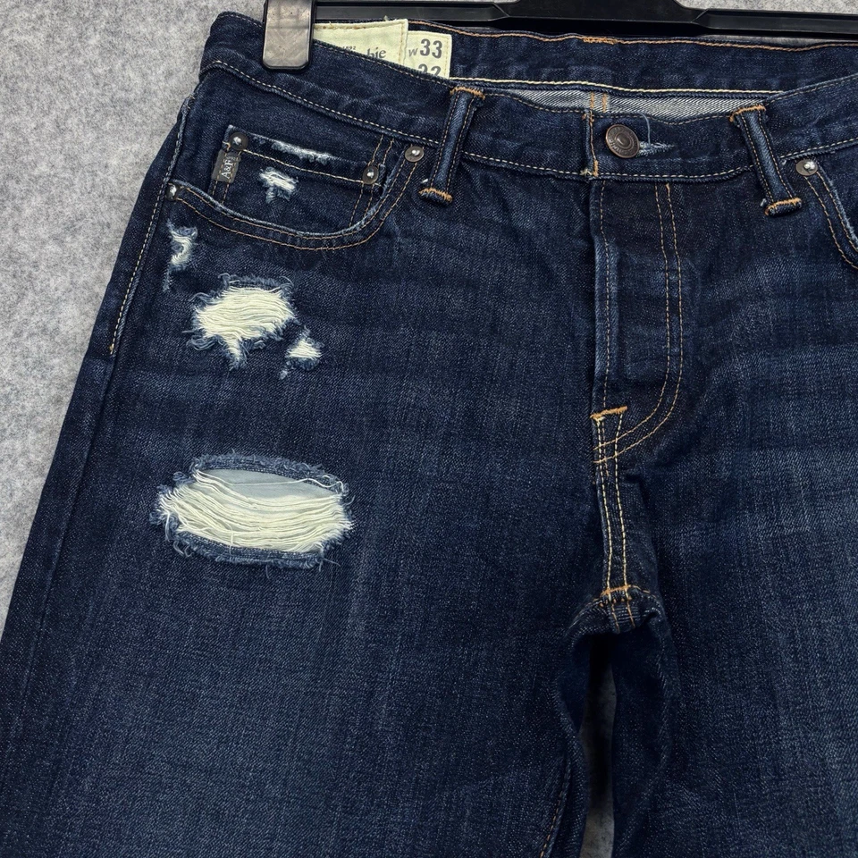 Abercrombie & Fitch Ripped Distressed Skinny jeans W33” L32” Darkwash Pant Vgc - Image 3 of 4