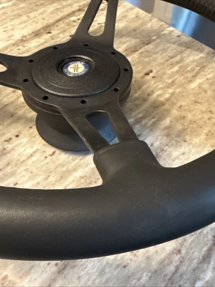 1968-78 Ford Mustang 9-Bolt Black Leather Steering Wheel Kit Pony NOS Horn Kit - Image 4 of 4