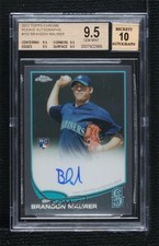 2013 Topps Chrome Rookie Auto Brandon Maurer #102 BGS 9.5 GEM MINT Auto 0s3