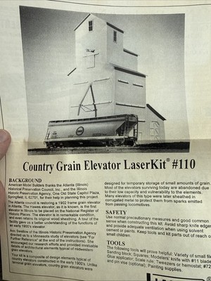 AMB LaserKit #110 Country Grain Elevator HO Scale Model Kit Open Box Complete